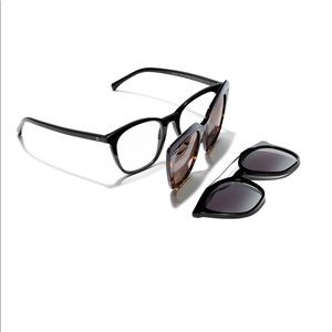 Chanel clip on glasses 2 CLIPS ONLY‼️ black one is damaged the tortoise is new